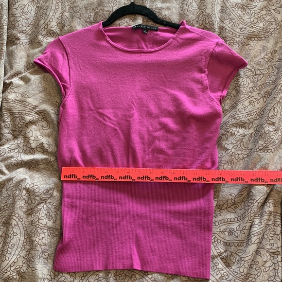 Antonio Melani Pink Wool Sweater Shirt Short Sleeved - Picture 5 of 6